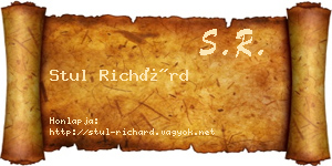 Stul Richárd névjegykártya